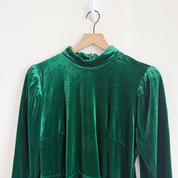 Eloquii Velvet Mini Dress with Wrap Skirt in Aventurine Green Size 14 - Picture 6 of 8